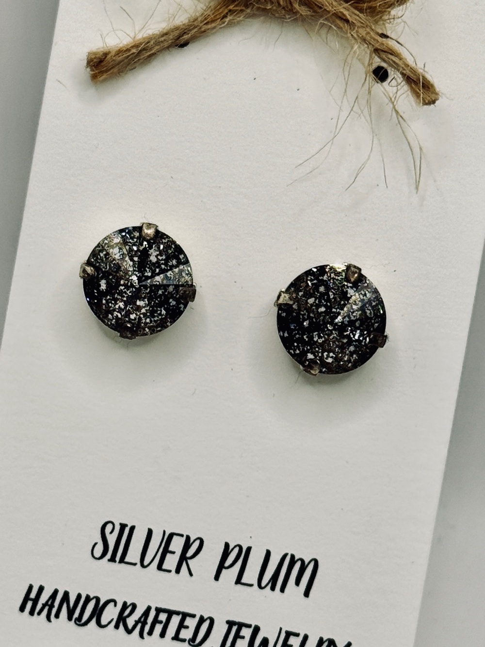 Earrings Premium Patina Black Crystal